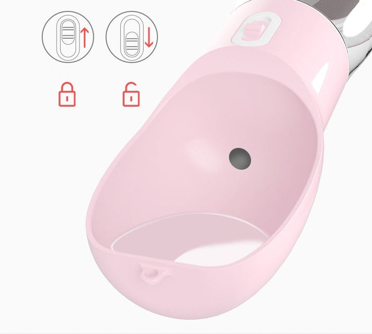 Portable Dog Water Bottle with Food Container for Travel & Walking